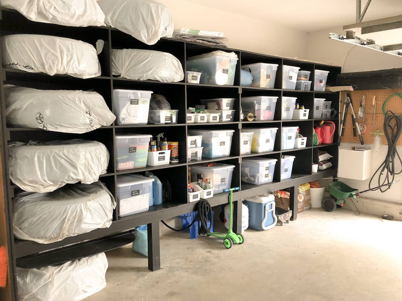 Organized storage in garage